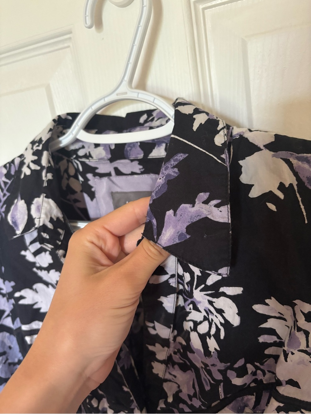 By Anthropologie Purple Floral Corset Collared Shirt Dress Size 8 - Picture 7 of 10